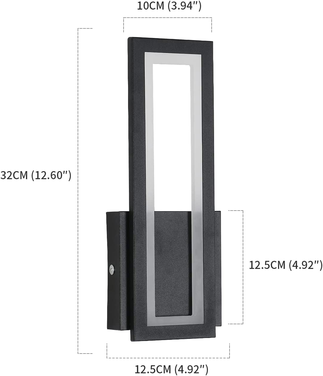 Wall Light - Black Acrylic Frame, Warm Light