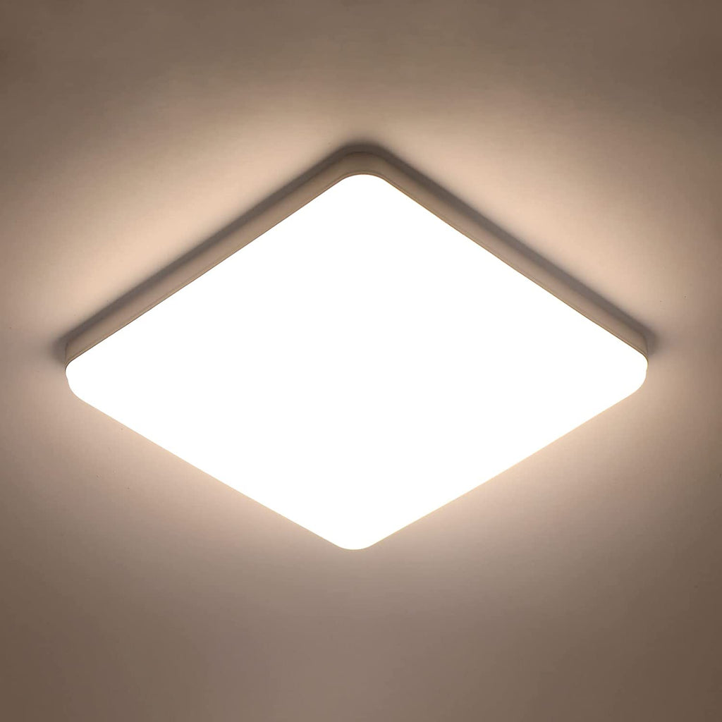 Ceiling Light - White Plastic Frame, Natural Light