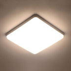 Ceiling Light - White Plastic Frame, Natural Light