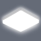 Ceiling Light - White Plastic Frame, White Light
