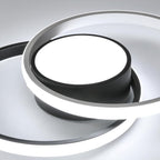 Ceiling Light - Black & White Metal Frame, White Light