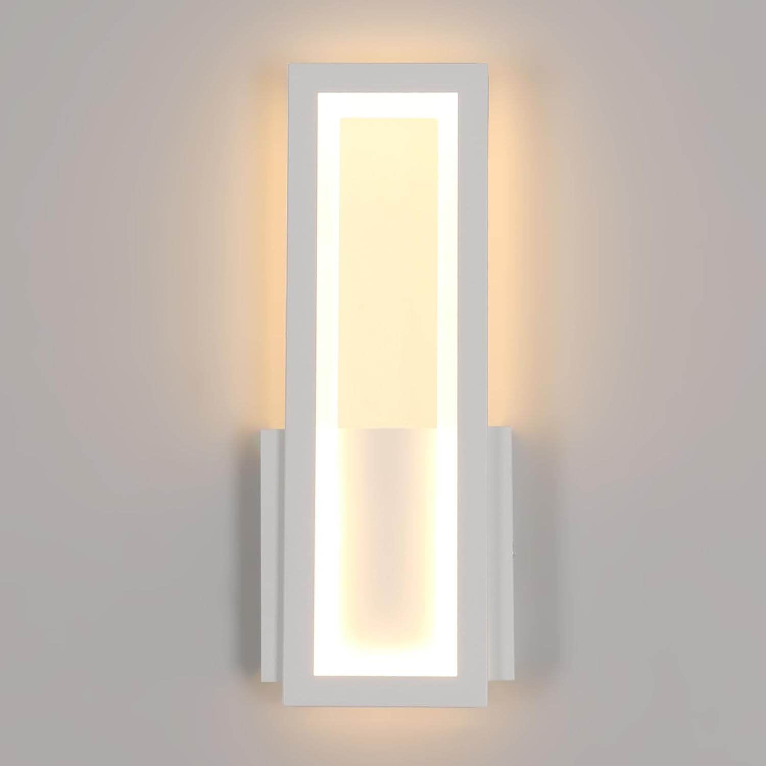 Wall Light - White Acrylic Frame, Warm Light