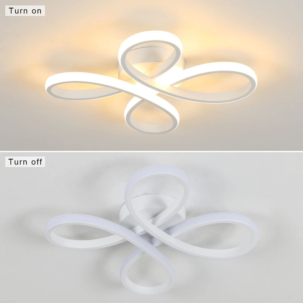 Ceiling Light - White Aluminium Frame, Warm Light