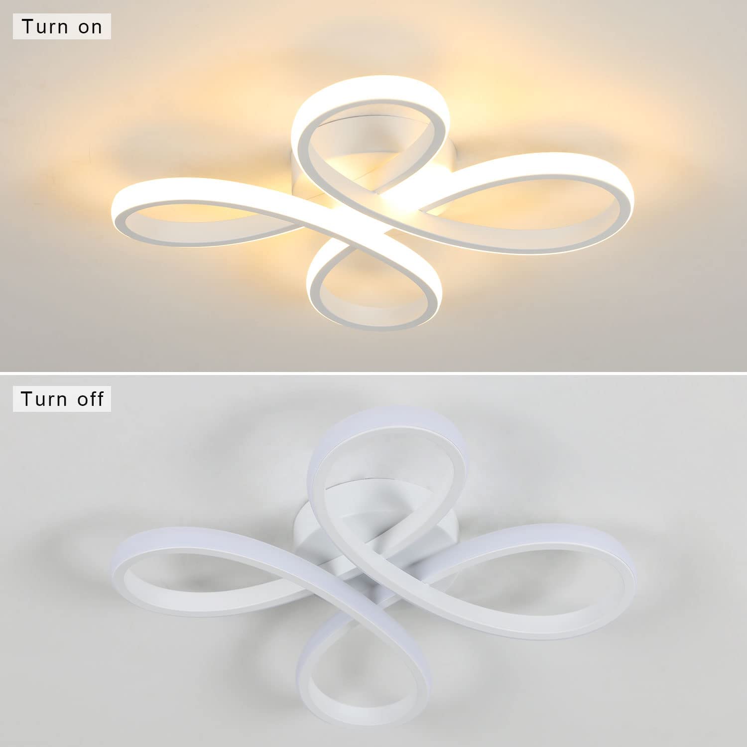 Ceiling Light - White Aluminium Frame, Warm Light