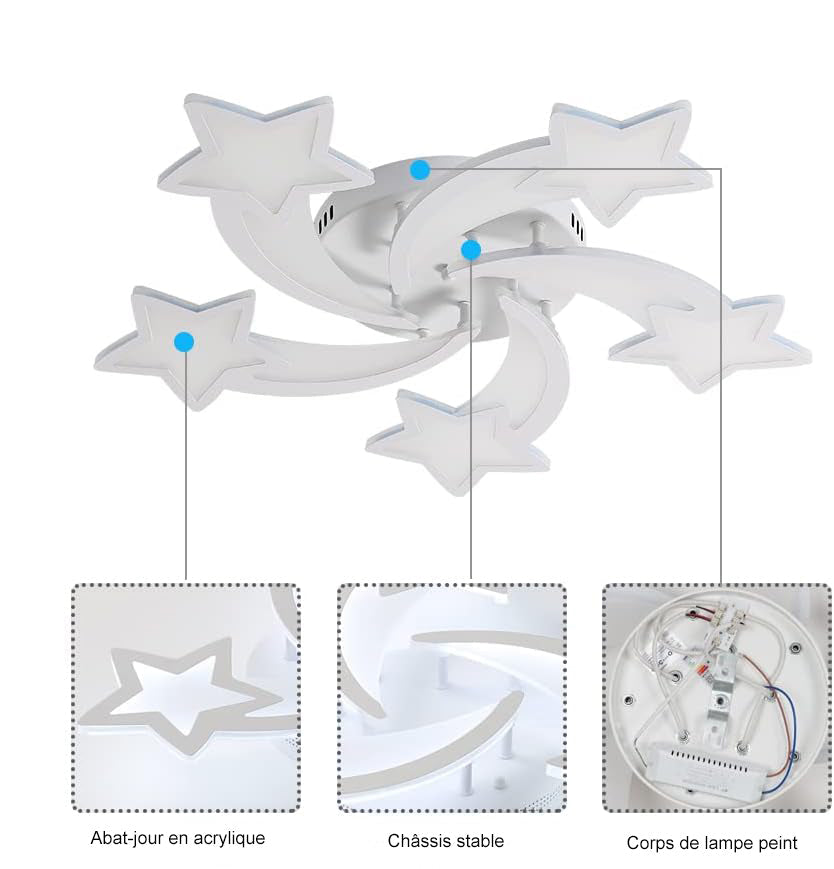 Ceiling Light - White Acrylic Frame, White Light