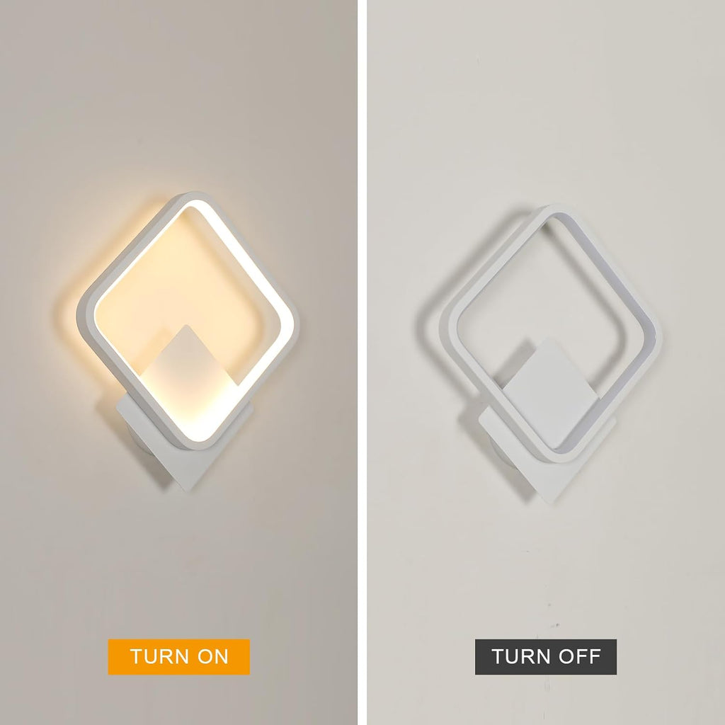 Wall Light - White Aluminium Frame, Warm Light