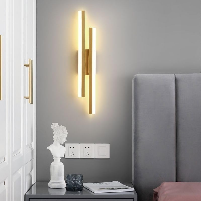 Comely Wandleuchte LED Dimmbar, 16W Mordern Wandlampe Innen 3 Farbtemperaturen 3000k/4500k/6500k, Gold Wandleuchte f¨¹r Wohnzimmer Schlafzimmer Kinderzimmer Flur Treppe