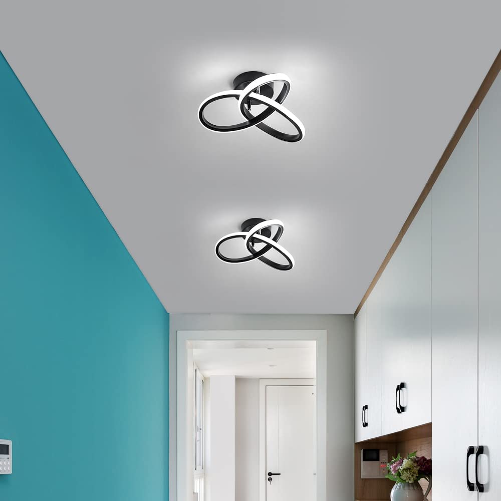 Ceiling Light - Black Aluminium Frame, White Light
