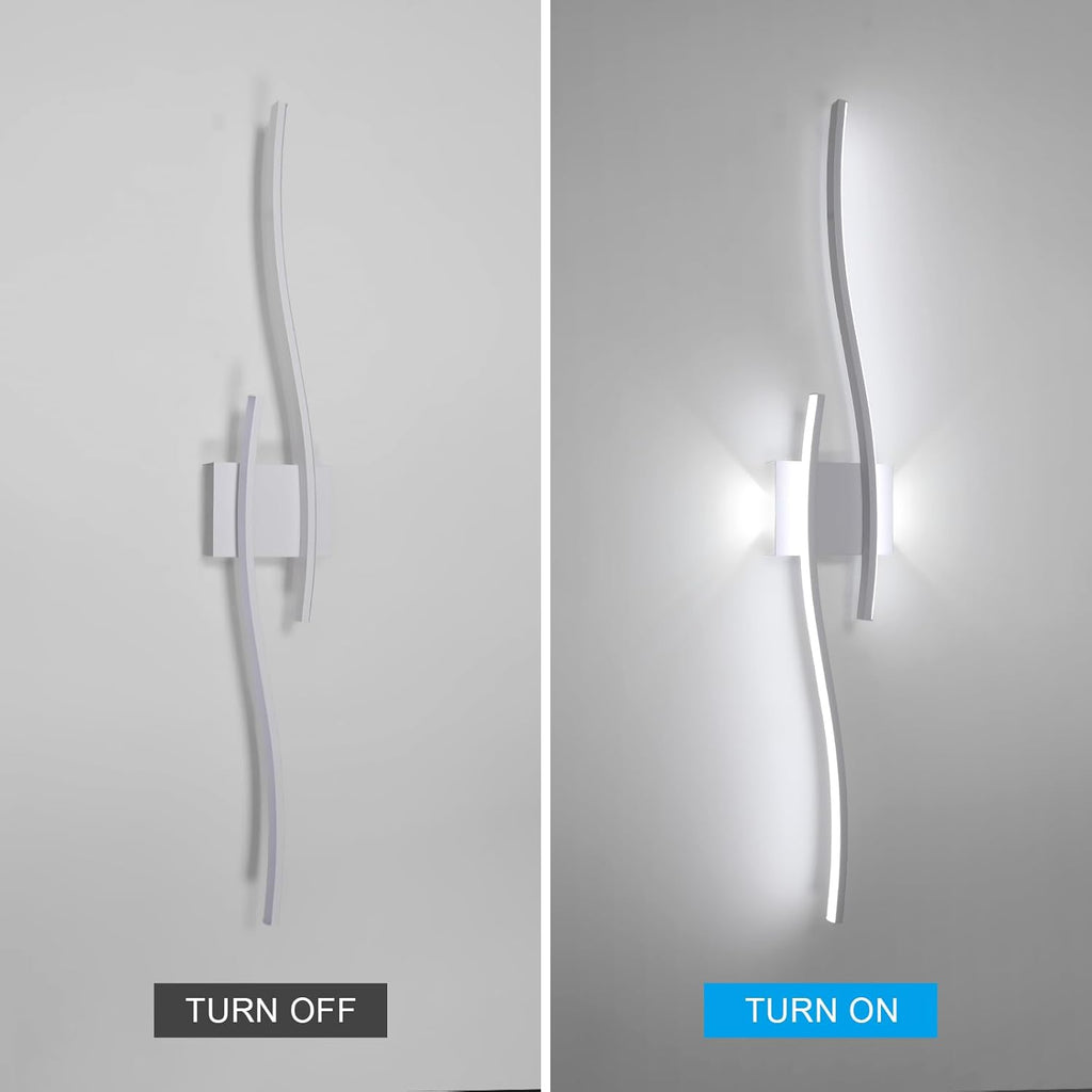 Applique da Parete - Struttura in Alluminio Bianco, Luce Bianca