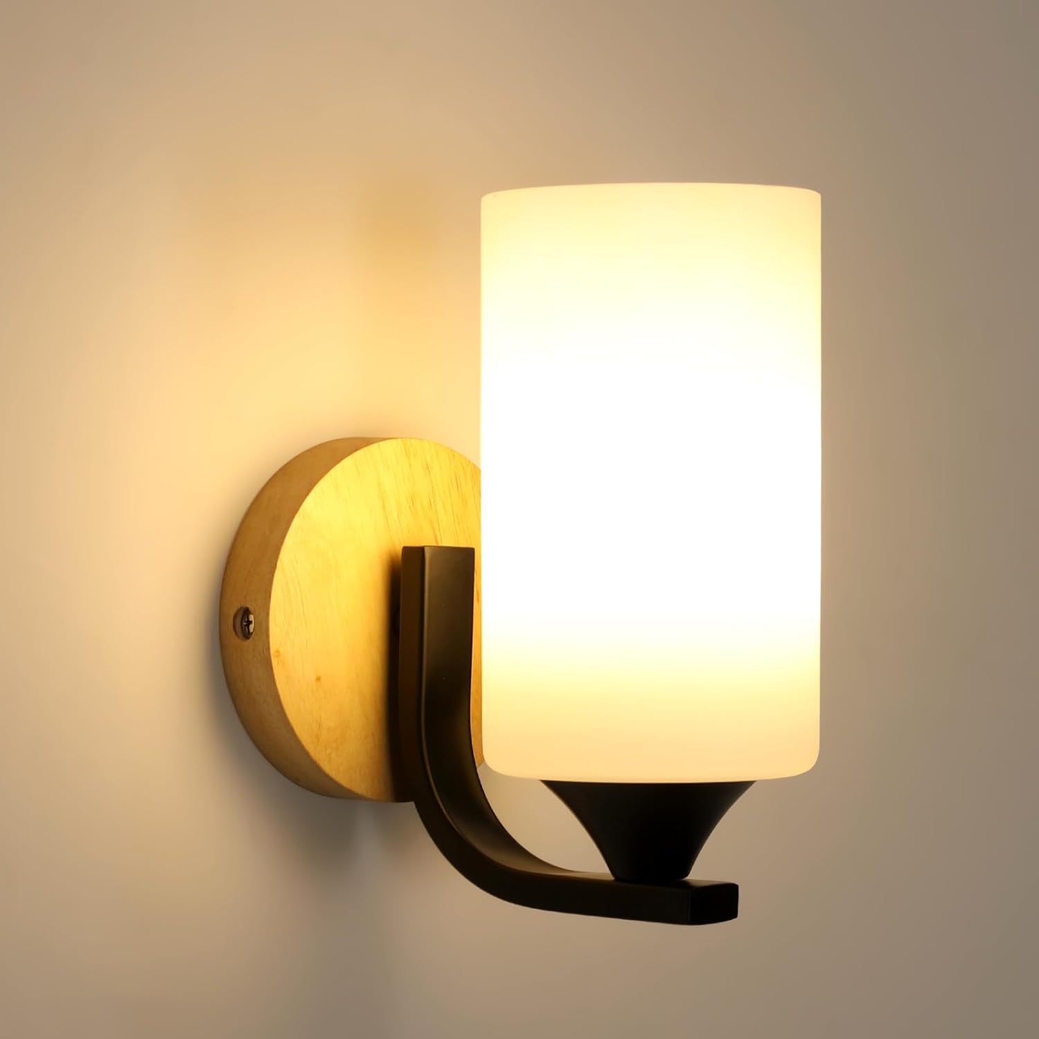 Wall Light - Wood Glass Frame