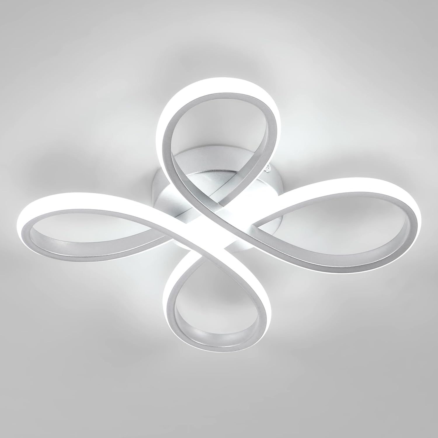 Ceiling Light - Silver Aluminium Frame, White Light