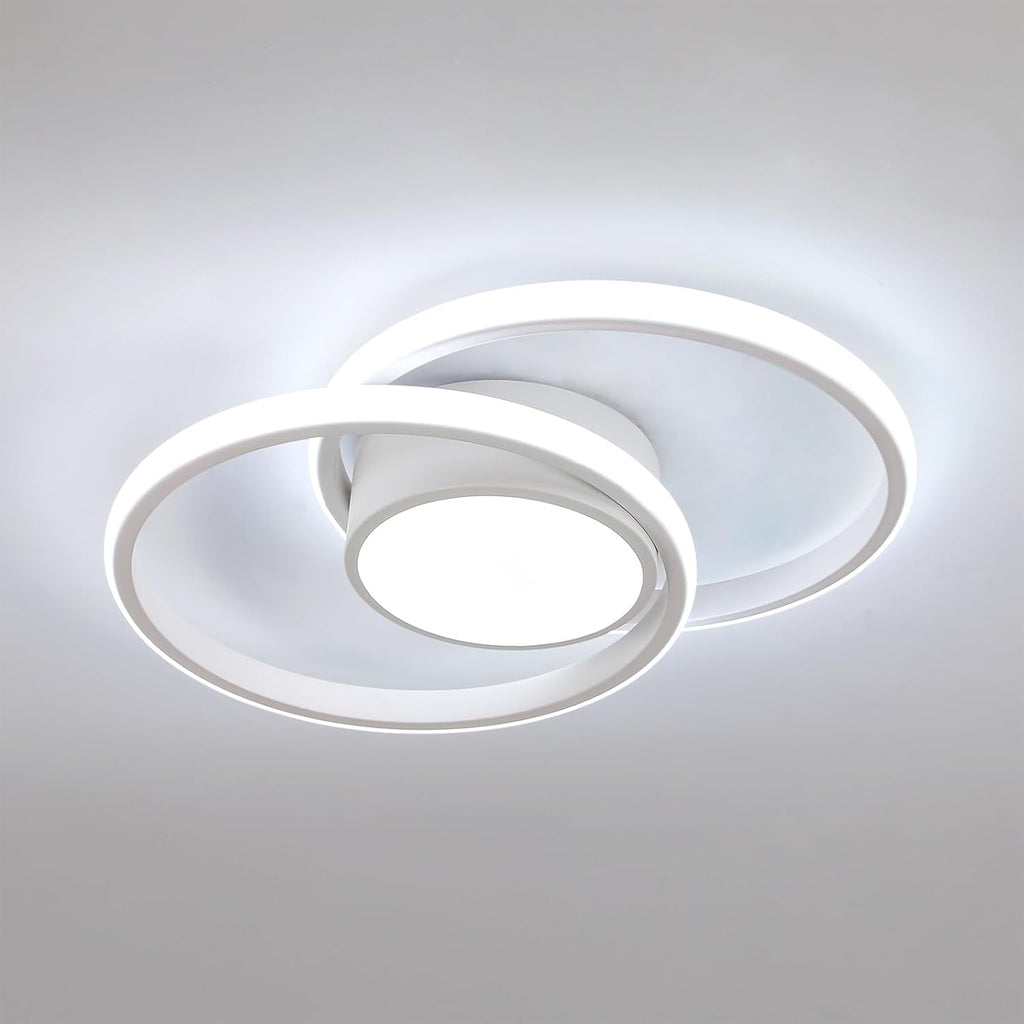 Ceiling Light - White Metal Frame, White Light
