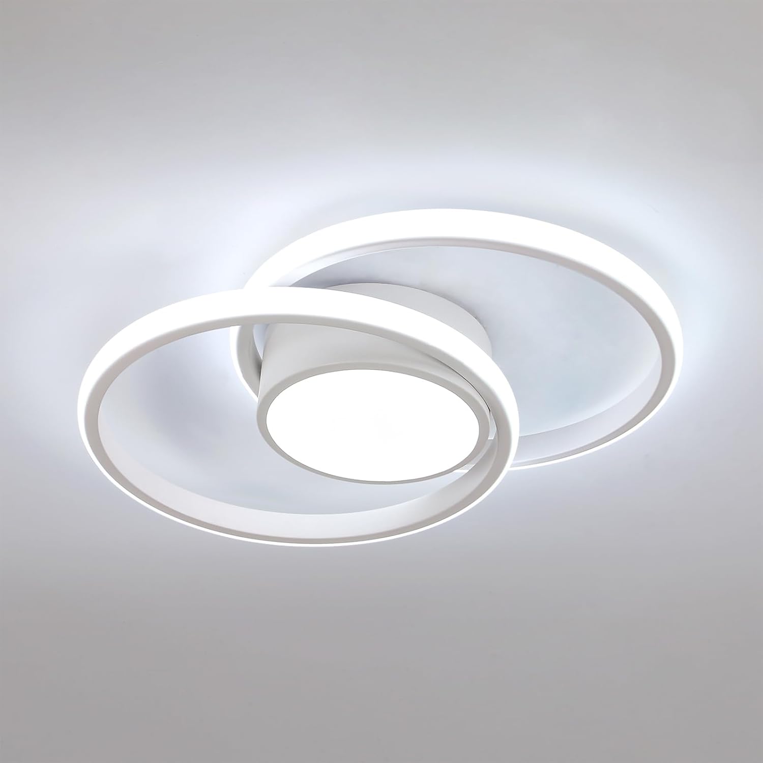 Ceiling Light - White Metal Frame, White Light