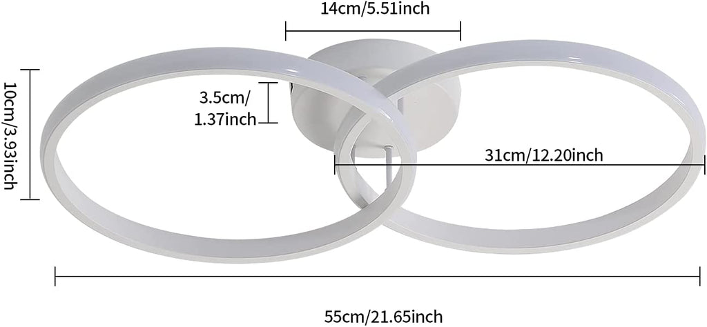 Ceiling Light - White Aluminium Frame, White Light
