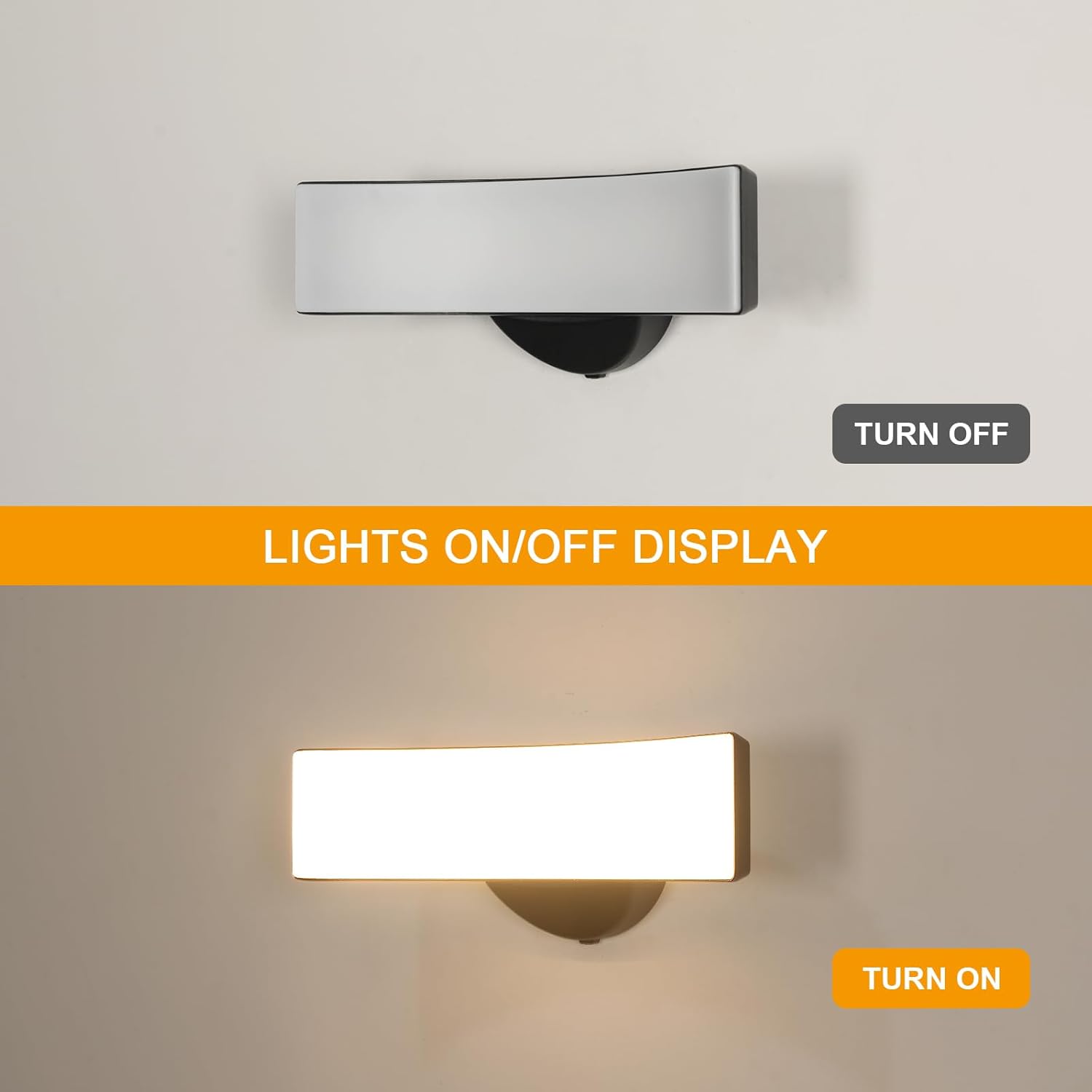 Wall Light - Black Aluminium Frame, Warm Light