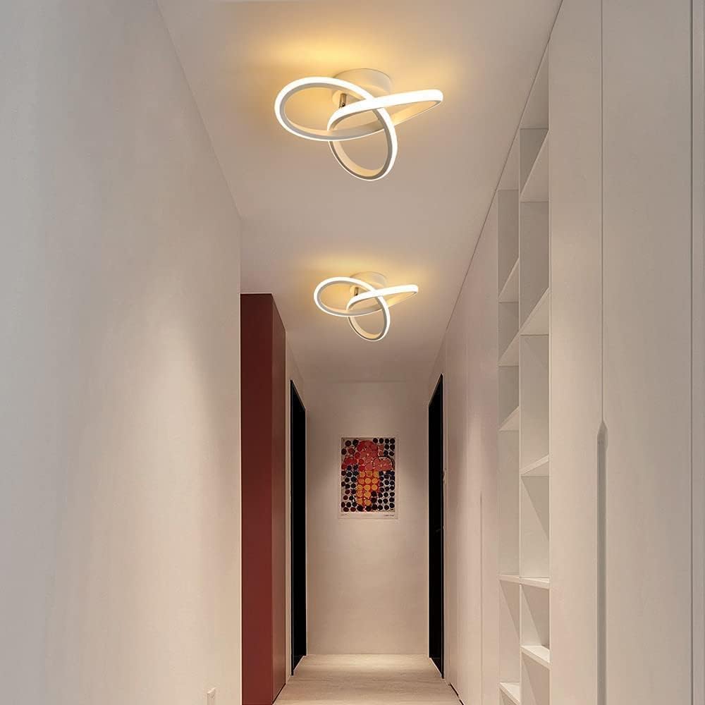 Ceiling Light - White Aluminium Frame, Warm Light