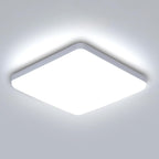 Ceiling Light - White Plastic Frame, White Light