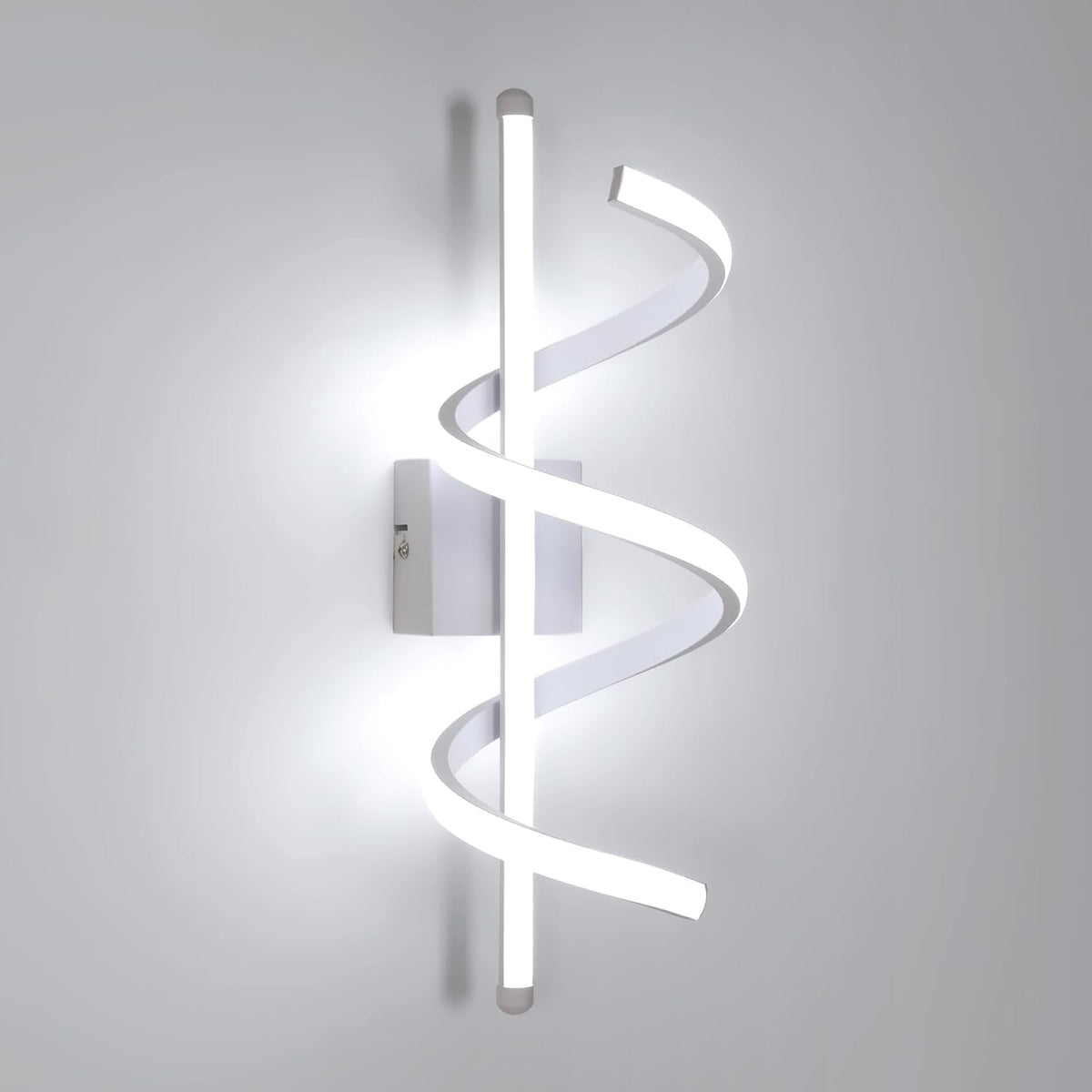 Comely LED Wall Light Indoor 42CM, 26W 2925LM Modern Spiral Wall Lamp Made Of Aluminum, Decorative Wall Light For Bedroom Living Room Corridor, Cool White 6500K, White