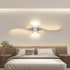 Applique da parete - Telaio in alluminio bianco, Luce calda