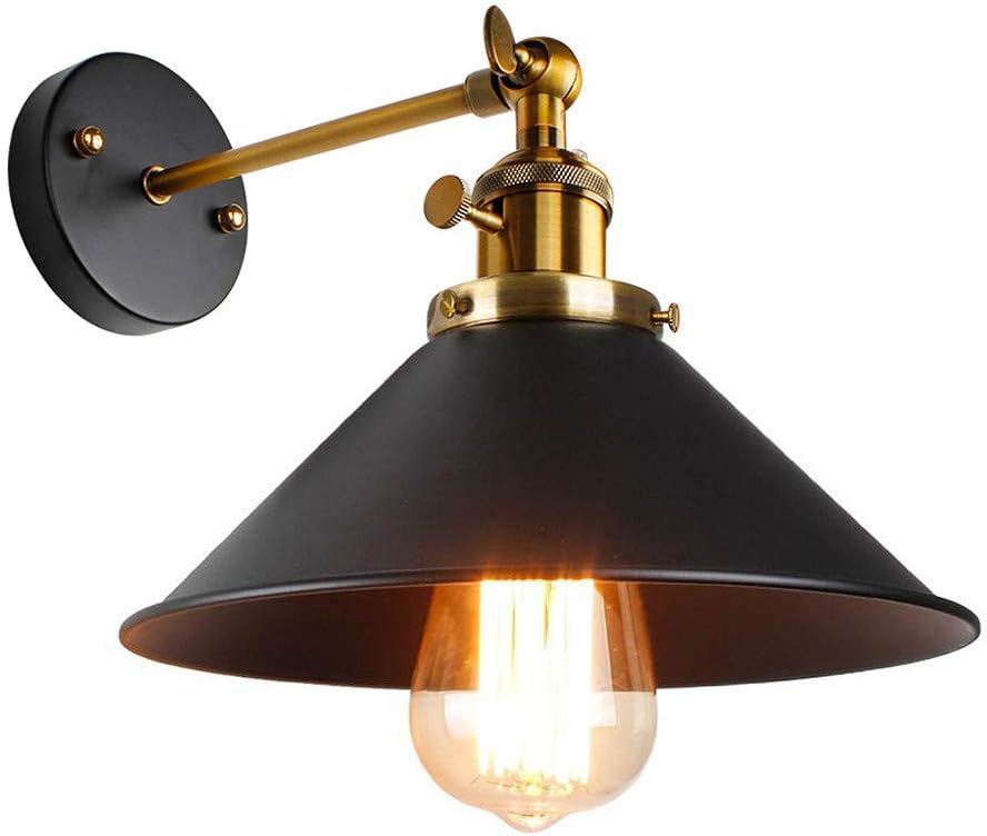 Wall Light - Black & Gold Metal Frame