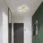 Comely Plafonnier LED Moderne, 30W 3400LM Lampe de Plafond, Luminaire Plafonnier Forme de Fleur pour Couloir, Balcon, Chambre, Salon, Salle à Manger, Lumière Blanche 6500k, 30cm, Doré