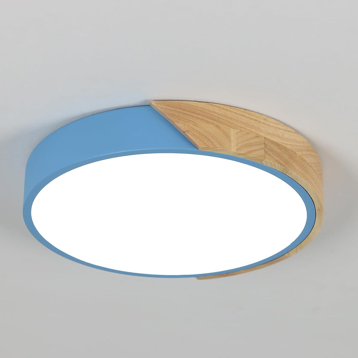 Comely Moderne LED-Deckenleuchte 24W, Deckenlampe mit 6500K Kaltwei? Licht, Plafond lampe Rundes Macaron-Design in Blau f¨¹r Schlafzimmer, Wohnzimmer, Flur, Einfache Installation