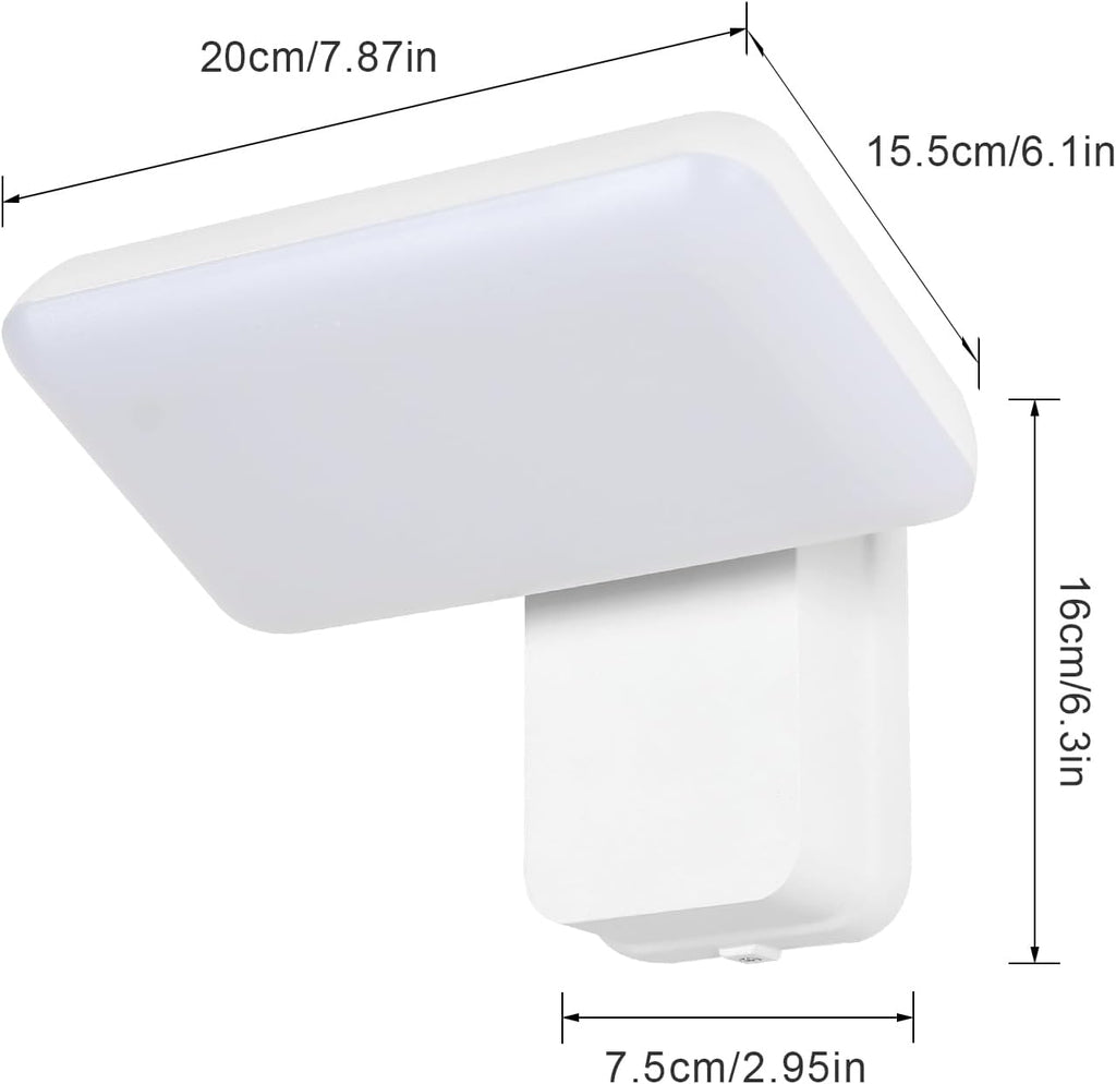 Wall Light - White Aluminium Frame, White Light