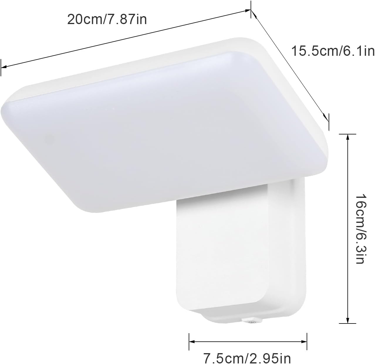Wall Light - White Aluminium Frame, White Light