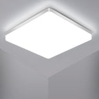 Ceiling Light - White Plastic Frame, White Light