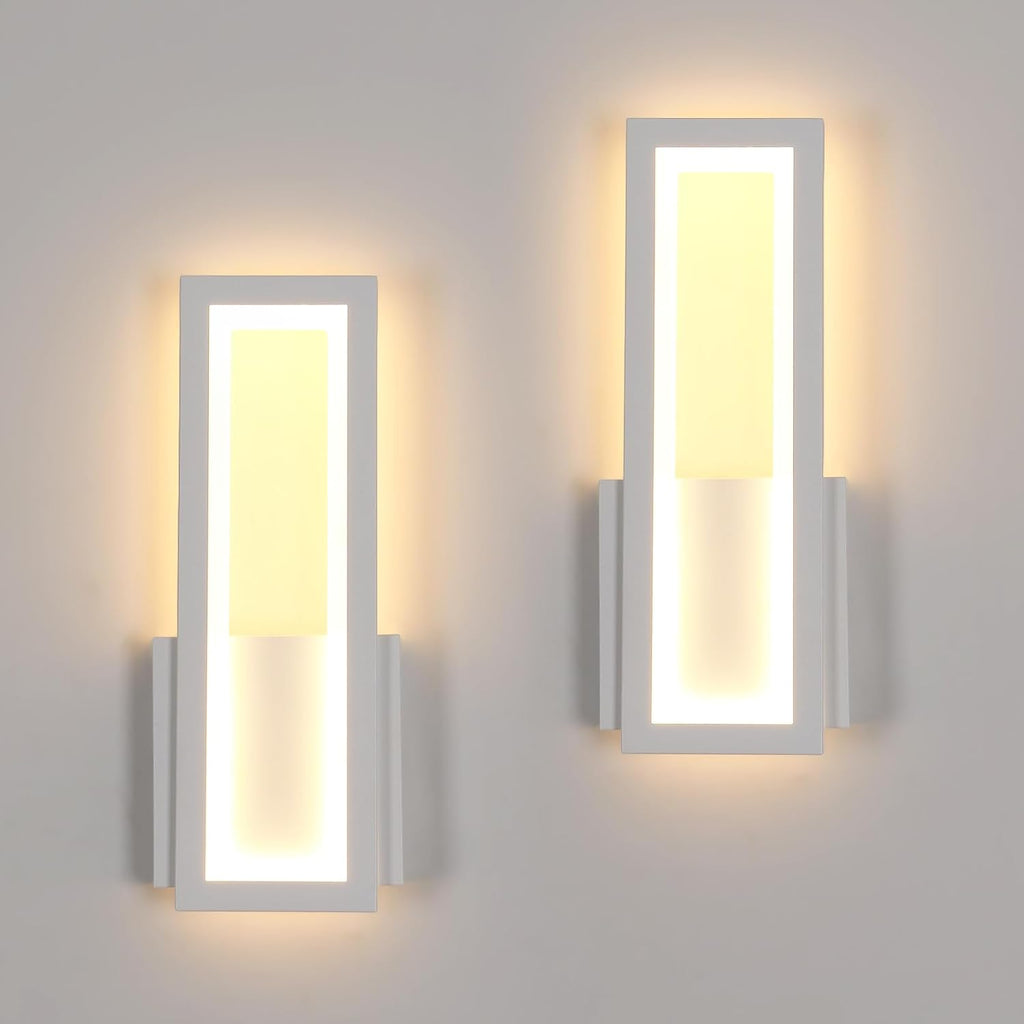 Wall Light - White Acrylic Frame, Warm Light