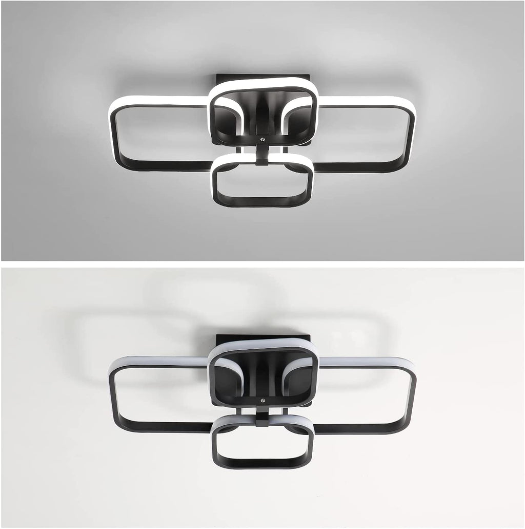 Comely Plafonnier LED Rectangulaire, 60W 6750LM Luminaire Plafonnier LED, Moderne LED Lampe de Plafond Aluminium pour Salon Chambre Cuisine Couloir (Noir)