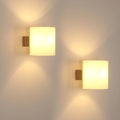 Comely Applique Murale Intérieure Bois, 2 Pièces Lampe Murale E27 Rétro en Verre Lampe de Chevet pour Chambre Salon Couloir Escalier Cafétéria