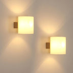 Comely Applique Murale Intérieure Bois, 2 Pièces Lampe Murale E27 Rétro en Verre Lampe de Chevet pour Chambre Salon Couloir Escalier Cafétéria