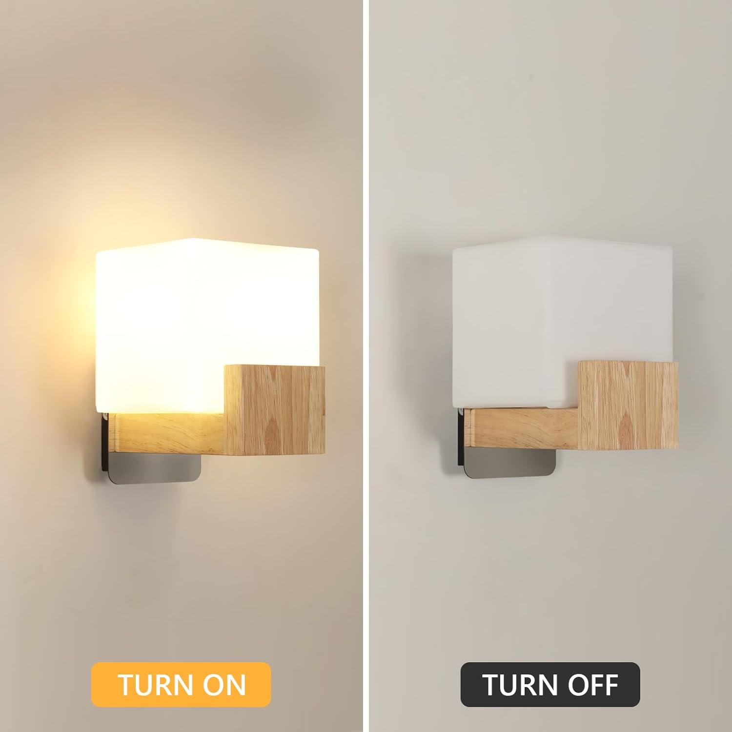 Wall Light - Wood Glass Frame