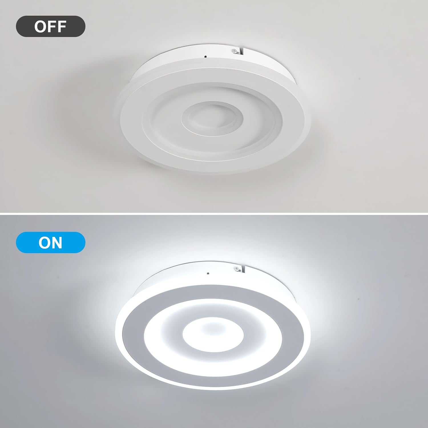 Comely Plafonnier LED Rond Moderne, 28W 28cm Lampe de Plafond LED, Blanc Luminaire Plafonnier Intérieur pour Chambre à Coucher, Salon, Couloir, Lumière Blanche Froide 6500K