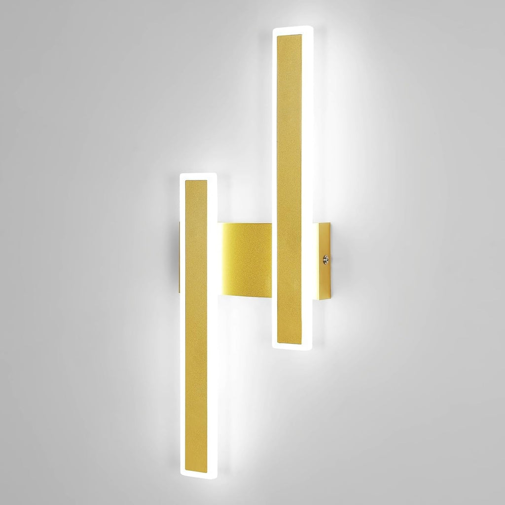 Applique - Cornice acrilica dorata, Luce bianca
