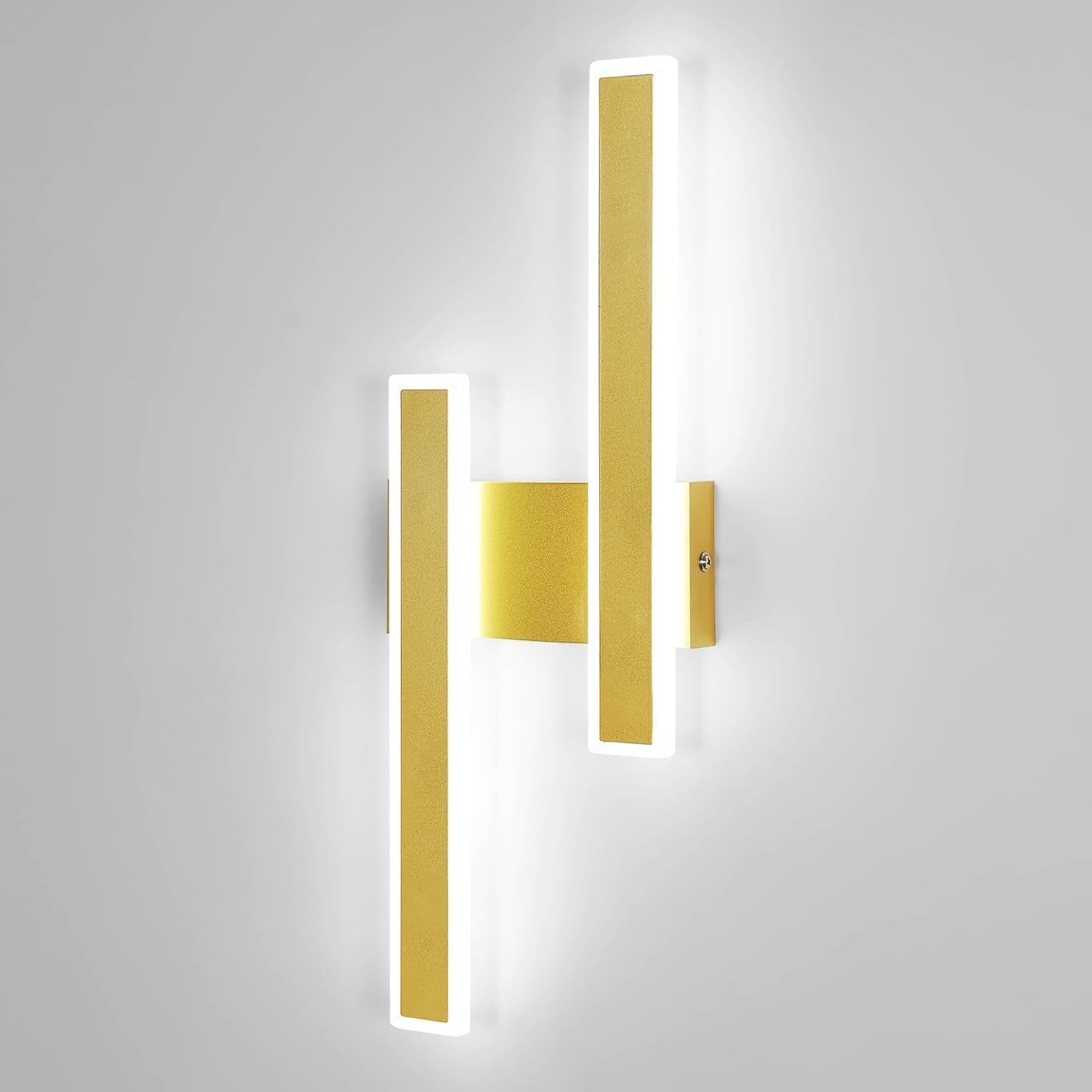 Applique - Cornice acrilica dorata, Luce bianca