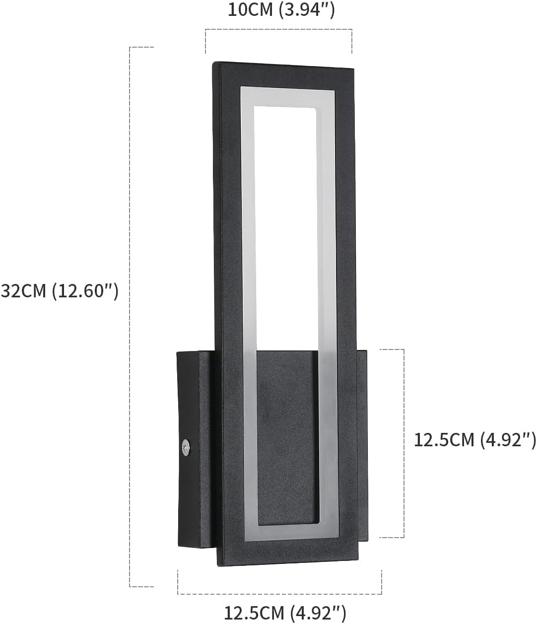 Wandleuchte – Schwarzer Acrylrahmen, Warmweißes Licht