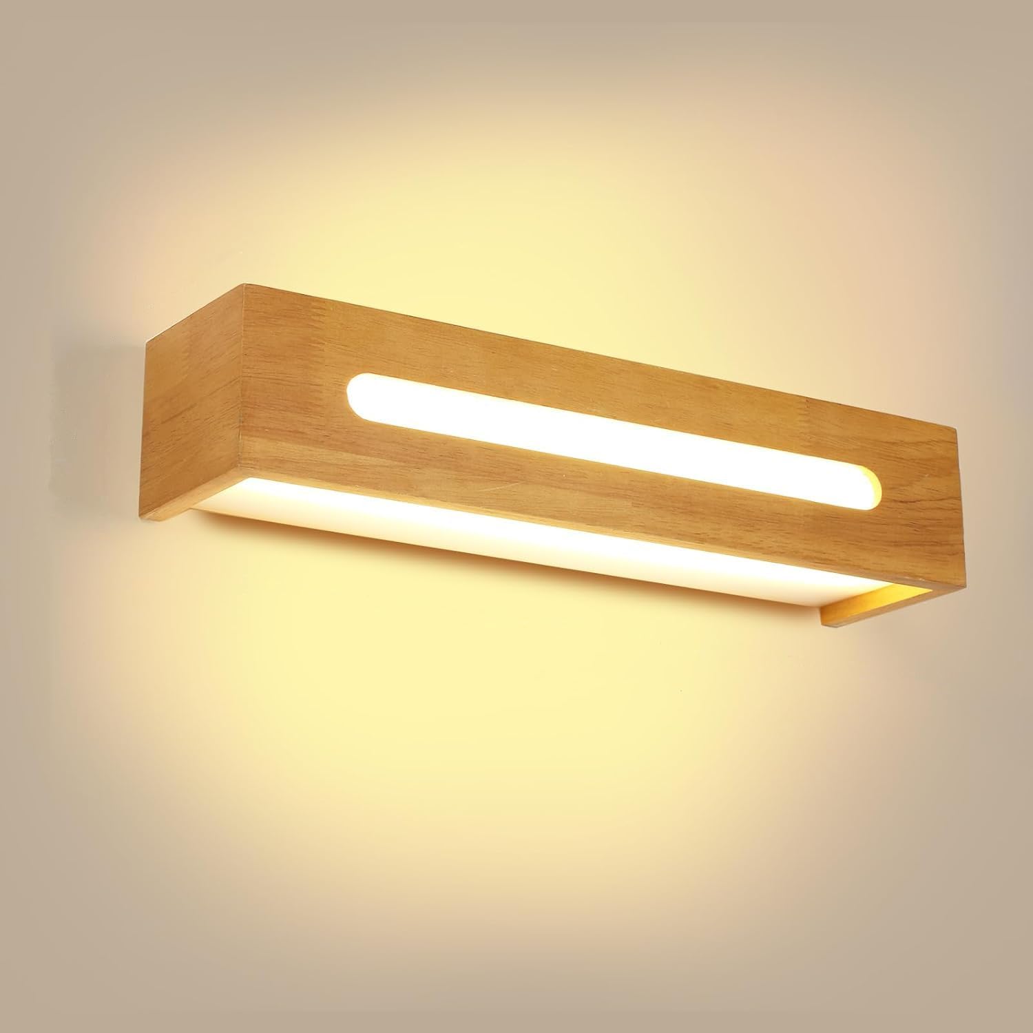 Wall Light - Wood Plastic Frame, Warm Light