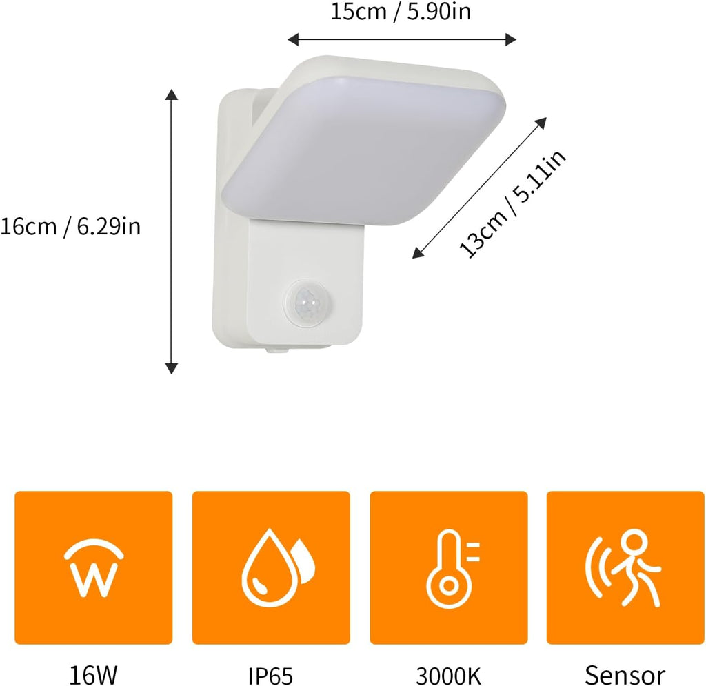 Wall Light - White Aluminium Frame, Warm Light