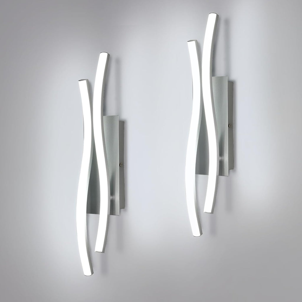 Applique - Telaio in Alluminio Argento, Luce Bianca