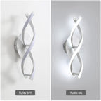 Comely Applique Murale Interieur, LED Lampe Murale Moderne 16W 1800LM, Cool White 6500k, Design incurvée Appliques pour Chambre à Coucher Escalier Salon,3-6m²