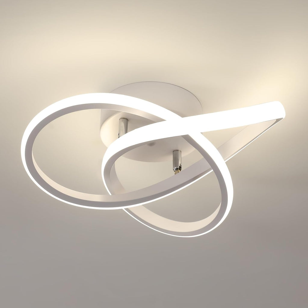 Comely Plafonnier LED Moderne, Lampe de Plafond 30W 3375LM en Forme de Fleur Créative, Plafonnier Luminaire pour Chambre à Coucher, Couloir, Cuisine, Salle de Bain, Blanc, Lumière Naturelle 4500K