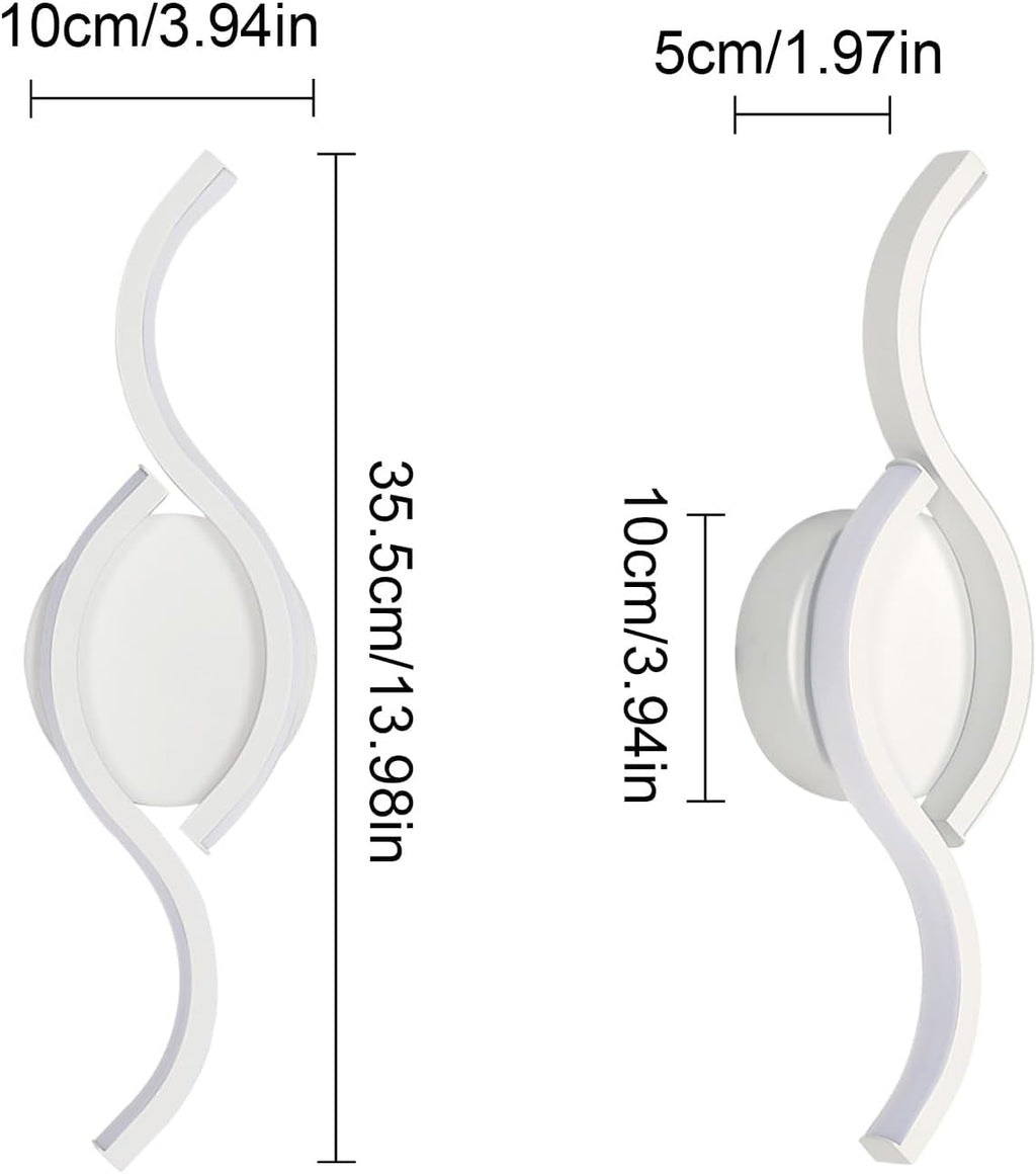 Wall Light - White Aluminium Frame, White Light