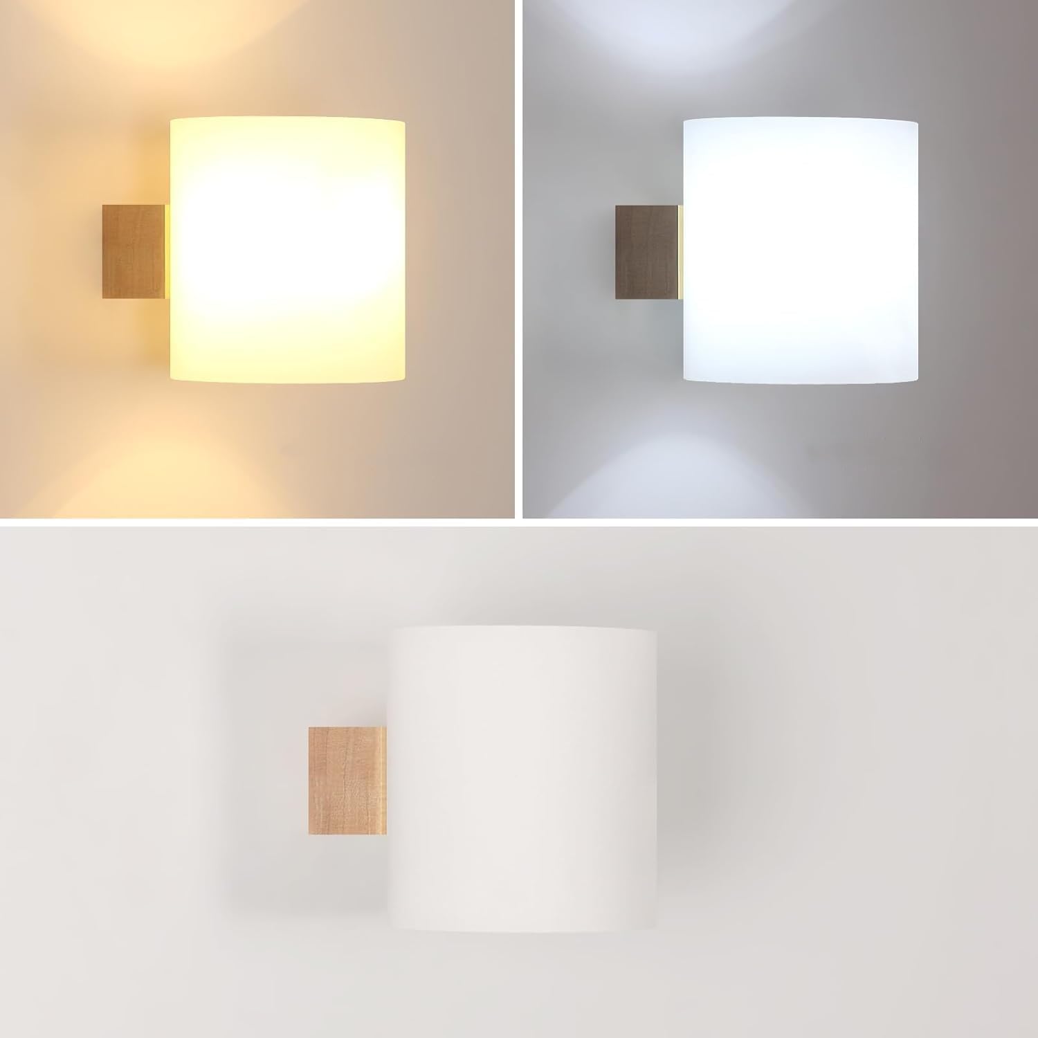 Wall Light - Wood Glass Frame, Tunable