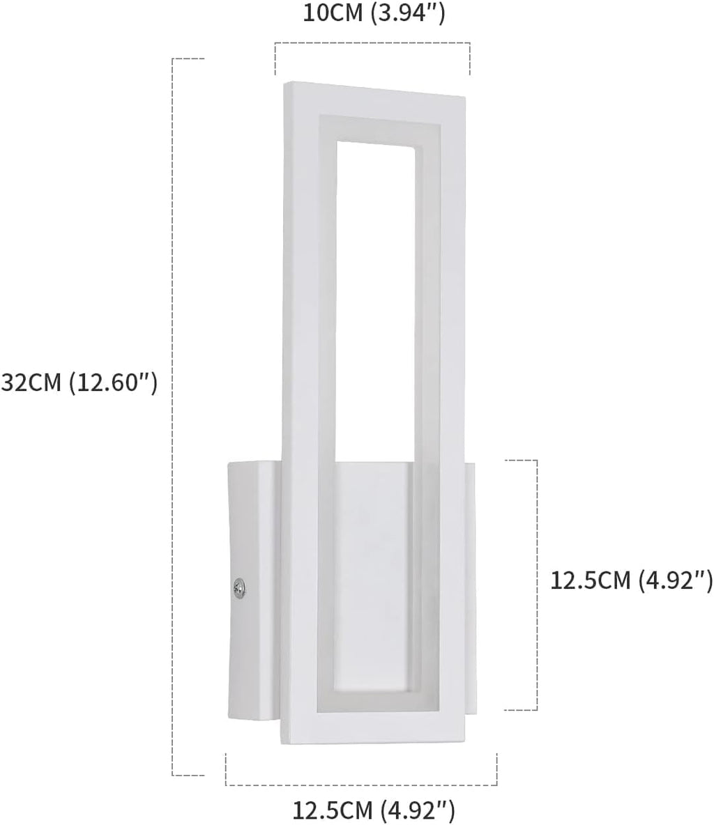 Wall Light - White Acrylic Frame, Warm Light