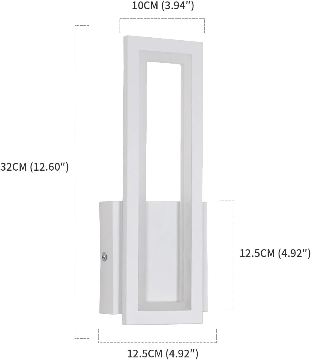 Wall Light - White Acrylic Frame, Warm Light