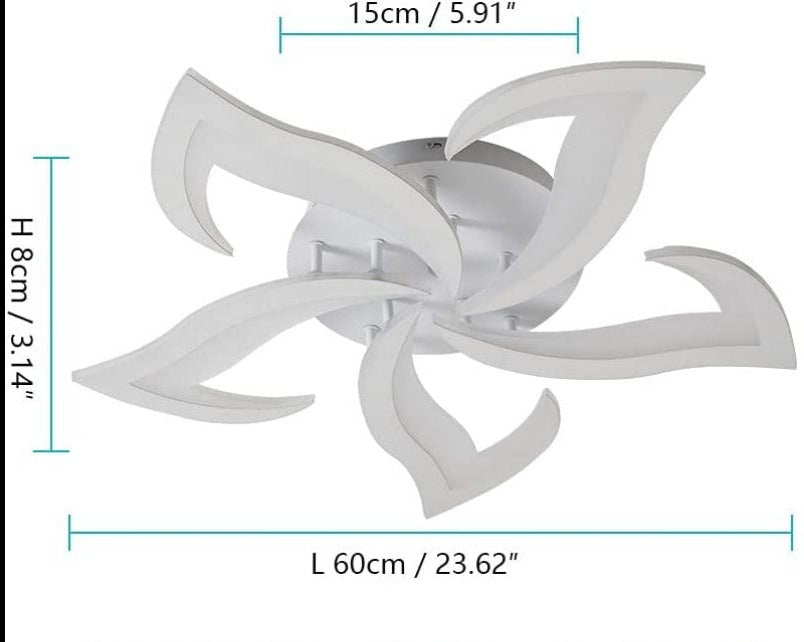 Comely Plafonnier LED, Luminaire Plafonnier 60W 6750LM, Lampe de Plafond Moderne de Pétale pour Salon Chambre Cuisine Salle à Manger, Blanc Froid 6500K, Dia 60cm