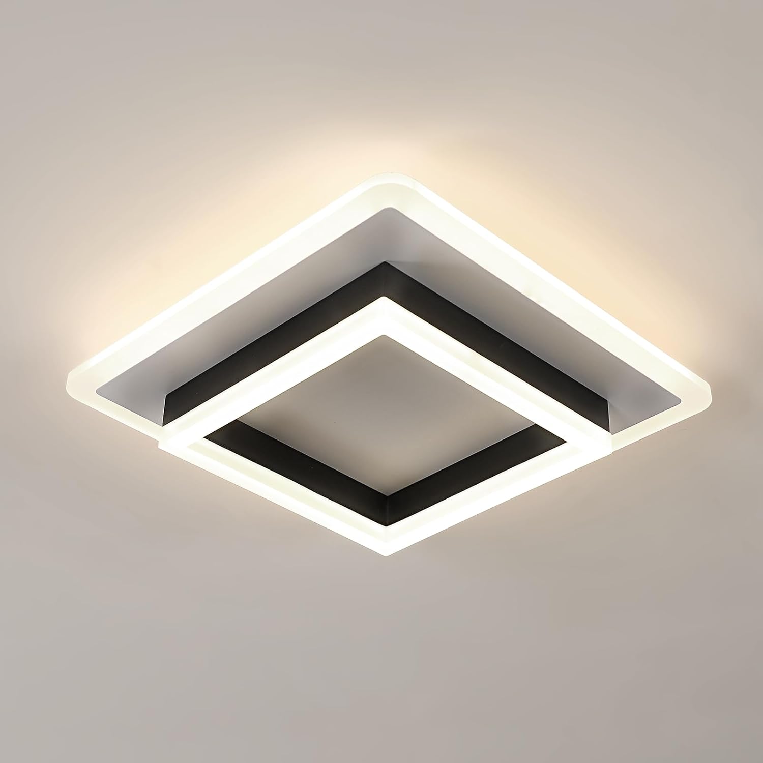Ceiling Light - Black & White Acrylic Frame, Natural Light