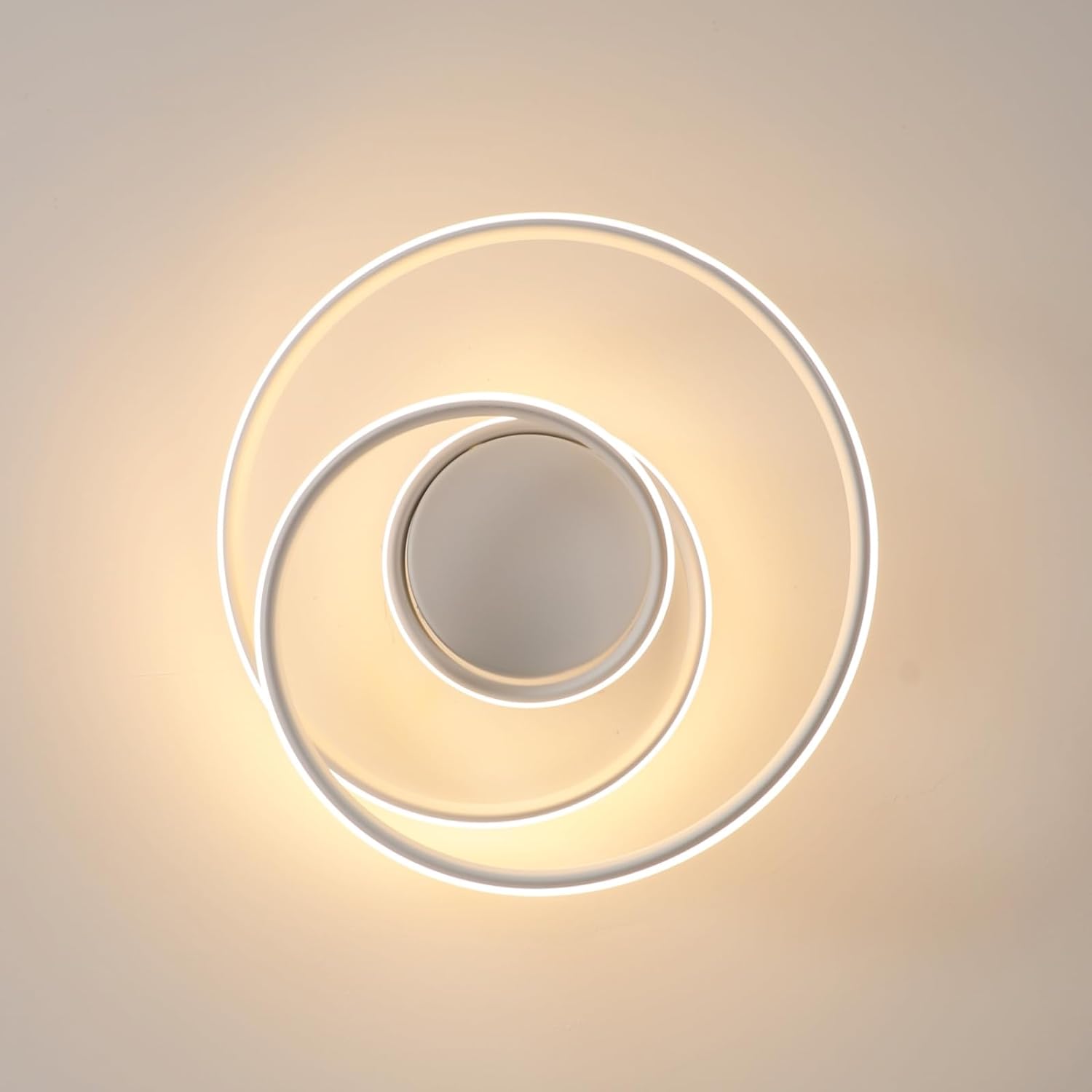 Ceiling Light - White Aluminium Frame, Warm Light